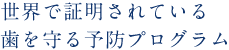 歯を守る予防プログラム